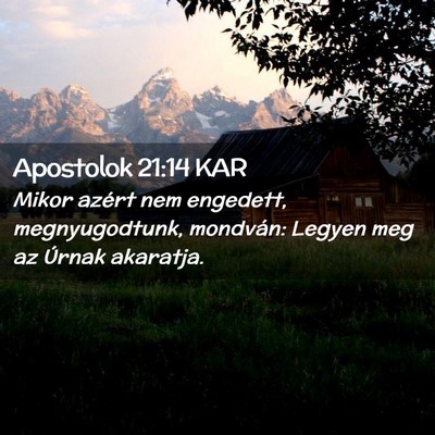 Picture 02 - Apostolok 21:14 KAR - Mikor azért nem engedett, megnyugodtunk, - Bible Verse Picture