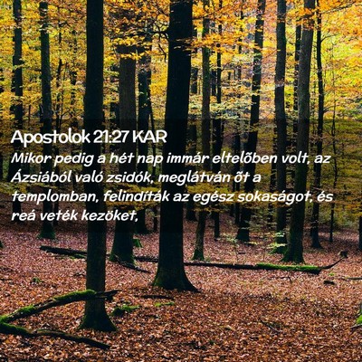 Picture 02 - Apostolok 21:27 KAR - Mikor pedig a hét nap immár eltelõben volt, az - Bible Verse Picture