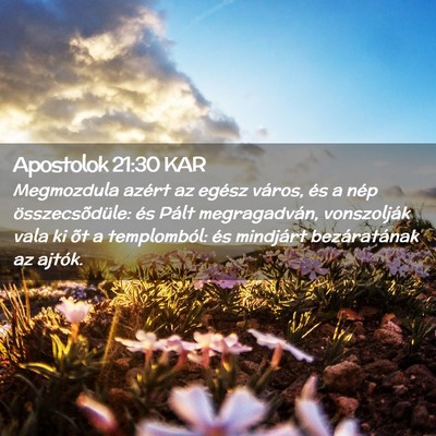 Picture 02 - Apostolok 21:30 KAR - Megmozdula azért az egész város, és a nép - Bible Verse Picture