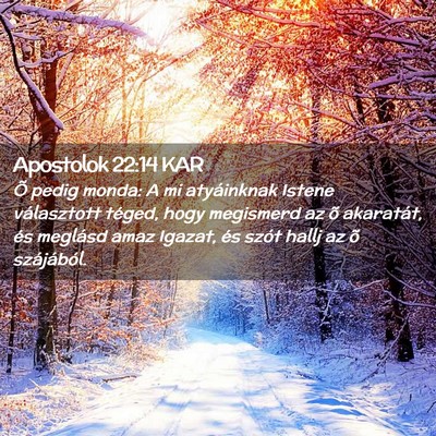 Picture 02 - Apostolok 22:14 KAR - Õ pedig monda: A mi atyáinknak Istene - Bible Verse Picture