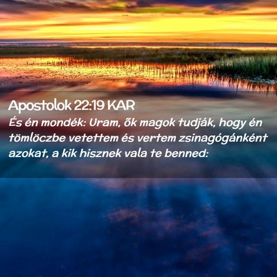 Picture 02 - Apostolok 22:19 KAR - És én mondék: Uram, õk magok tudják, hogy - Bible Verse Picture