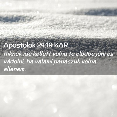 Picture 02 - Apostolok 24:19 KAR - Kiknek ide kellett volna te elõdbe jõni és - Bible Verse Picture