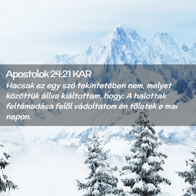 Picture 02 - Apostolok 24:21 KAR - Hacsak ez egy szó tekintetében nem, melyet - Bible Verse Picture