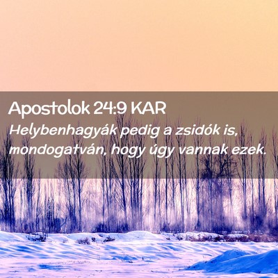 Picture 02 - Apostolok 24:9 KAR - Helybenhagyák pedig a zsidók is, mondogatván, - Bible Verse Picture