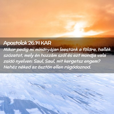 Picture 02 - Apostolok 26:14 KAR - Mikor pedig mi mindnyájan leestünk a földre, - Bible Verse Picture