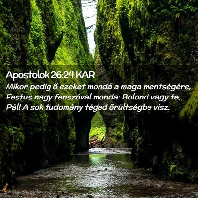 Picture 02 - Apostolok 26:24 KAR - Mikor pedig õ ezeket mondá a maga mentségére, - Bible Verse Picture