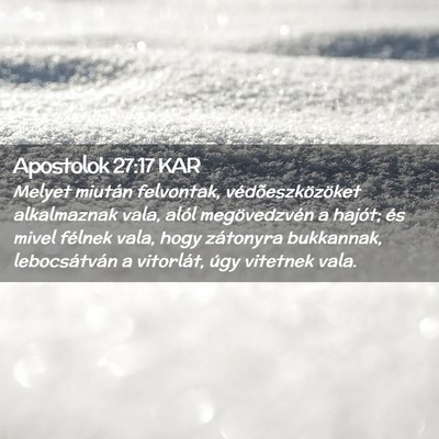 Picture 02 - Apostolok 27:17 KAR - Melyet miután felvontak, védõeszközöket - Bible Verse Picture