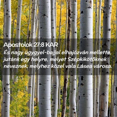 Picture 02 - Apostolok 27:8 KAR - És nagy ügygyel-bajjal elhajózván mellette, - Bible Verse Picture
