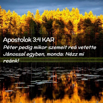 Picture 02 - Apostolok 3:4 KAR - Péter pedig mikor szemeit reá vetette Jánossal - Bible Verse Picture