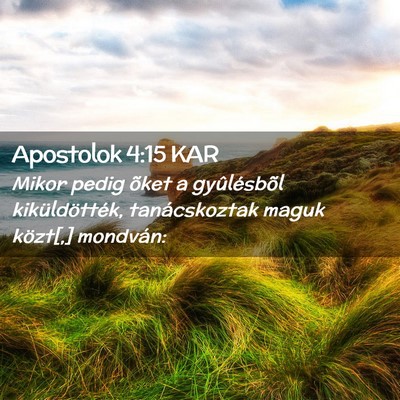 Picture 02 - Apostolok 4:15 KAR - Mikor pedig õket a gyûlésbõl kiküldötték, - Bible Verse Picture