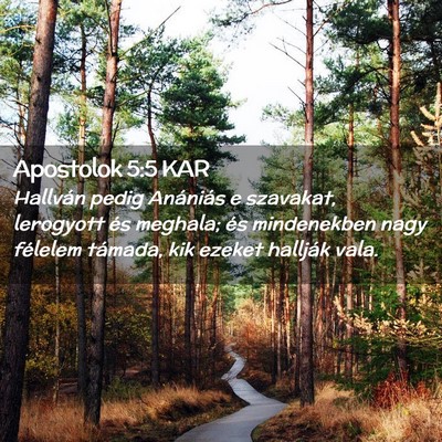 Picture 02 - Apostolok 5:5 KAR - Hallván pedig Anániás e szavakat, lerogyott - Bible Verse Picture