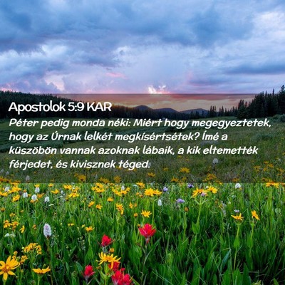 Picture 02 - Apostolok 5:9 KAR - Péter pedig monda néki: Miért hogy - Bible Verse Picture