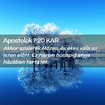 Picture 02 - Apostolok 7:20 KAR - Akkor születék Mózes, és ékes vala az Isten - Bible Verse Picture