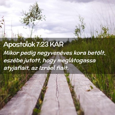 Picture 02 - Apostolok 7:23 KAR - Mikor pedig negyvenéves kora betölt, eszébe - Bible Verse Picture