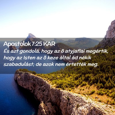 Picture 02 - Apostolok 7:25 KAR - És azt gondolá, hogy az õ atyjafiai megértik, - Bible Verse Picture