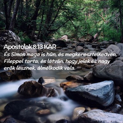 Picture 02 - Apostolok 8:13 KAR - És Simon maga is hûn, és megkeresztelkedvén, - Bible Verse Picture