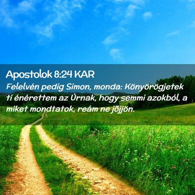 Picture 02 - Apostolok 8:24 KAR - Felelvén pedig Simon, monda: Könyörögjetek ti - Bible Verse Picture