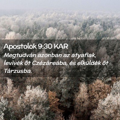 Picture 02 - Apostolok 9:30 KAR - Megtudván azonban az atyafiak, levivék õt - Bible Verse Picture