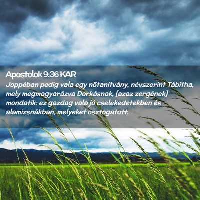 Picture 02 - Apostolok 9:36 KAR - Joppéban pedig vala egy nõtanítvány, - Bible Verse Picture