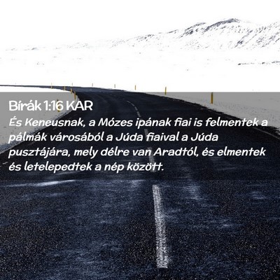 Picture 02 - Bírák 1:16 KAR - És Keneusnak, a Mózes ipának fiai is felmentek - Bible Verse Picture