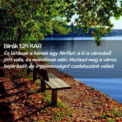 Picture 02 - Bírák 1:24 KAR - És látának a kémek egy férfiút, a ki a - Bible Verse Picture