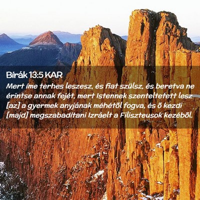 Picture 02 - Bírák 13:5 KAR - Mert íme terhes leszesz, és fiat szülsz, és - Bible Verse Picture
