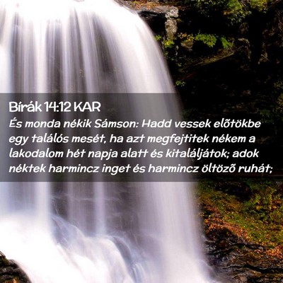 Picture 02 - Bírák 14:12 KAR - És monda nékik Sámson: Hadd vessek elõtökbe - Bible Verse Picture