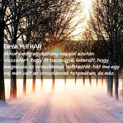 Picture 02 - Bírák 14:8 KAR - Mikor pedig egynéhány nappal azután - Bible Verse Picture
