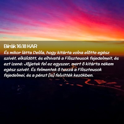Picture 02 - Bírák 16:18 KAR - És mikor látta Delila, hogy kitárta volna - Bible Verse Picture