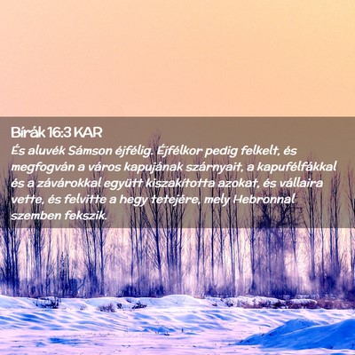 Picture 02 - Bírák 16:3 KAR - És aluvék Sámson éjfélig. Éjfélkor pedig - Bible Verse Picture