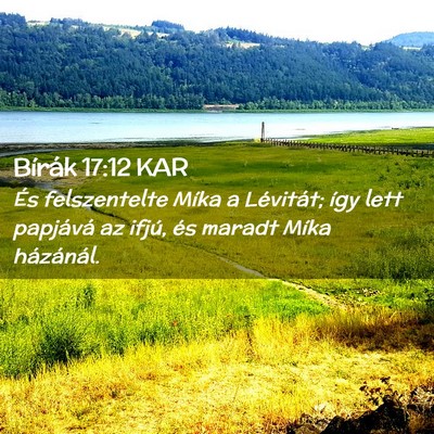 Picture 02 - Bírák 17:12 KAR - És felszentelte Míka a Lévitát; így lett - Bible Verse Picture
