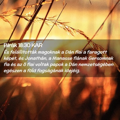 Picture 02 - Bírák 18:30 KAR - És felállították magoknak a Dán fiai a - Bible Verse Picture