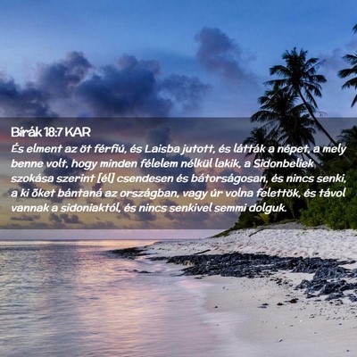 Picture 02 - Bírák 18:7 KAR - És elment az öt férfiú, és Laisba jutott, - Bible Verse Picture