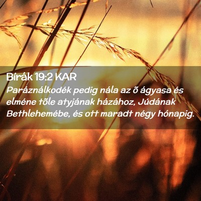 Picture 02 - Bírák 19:2 KAR - Paráználkodék pedig nála az õ ágyasa és - Bible Verse Picture
