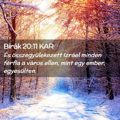 Picture 02 - Bírák 20:11 KAR - És összegyülekezett Izráel minden férfia a - Bible Verse Picture