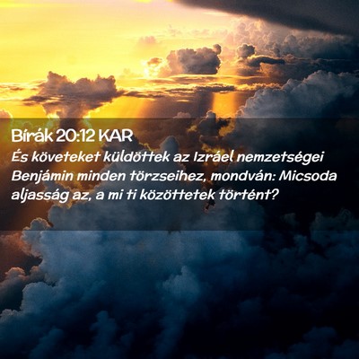 Picture 02 - Bírák 20:12 KAR - És követeket küldöttek az Izráel - Bible Verse Picture