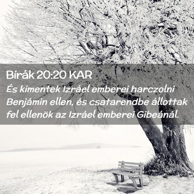 Picture 02 - Bírák 20:20 KAR - És kimentek Izráel emberei harczolni Benjámin - Bible Verse Picture