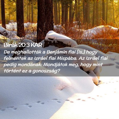 Picture 02 - Bírák 20:3 KAR - De meghallották a Benjámin fiai [is,] hogy - Bible Verse Picture