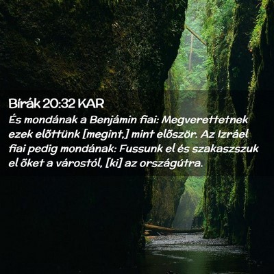 Picture 02 - Bírák 20:32 KAR - És mondának a Benjámin fiai: Megverettetnek - Bible Verse Picture