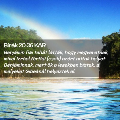 Picture 02 - Bírák 20:36 KAR - Benjámin fiai tehát látták, hogy megveretnek, - Bible Verse Picture