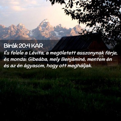 Picture 02 - Bírák 20:4 KAR - És felele a Lévita, a megöletett asszonynak - Bible Verse Picture