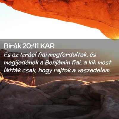 Picture 02 - Bírák 20:41 KAR - És az Izráel fiai megfordultak, és - Bible Verse Picture