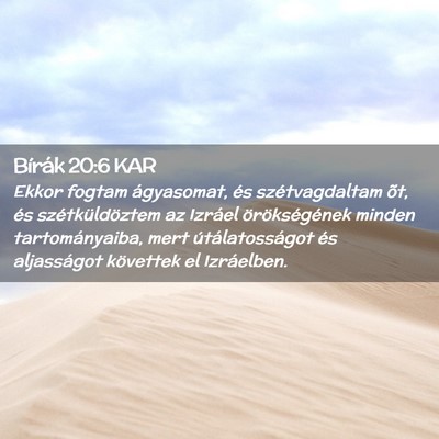 Picture 02 - Bírák 20:6 KAR - Ekkor fogtam ágyasomat, és szétvagdaltam õt, - Bible Verse Picture