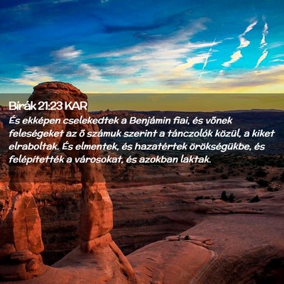 Picture 02 - Bírák 21:23 KAR - És ekképen cselekedtek a Benjámin fiai, és - Bible Verse Picture