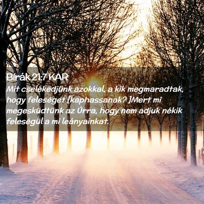 Picture 02 - Bírák 21:7 KAR - Mit cselekedjünk azokkal, a kik megmaradtak, - Bible Verse Picture