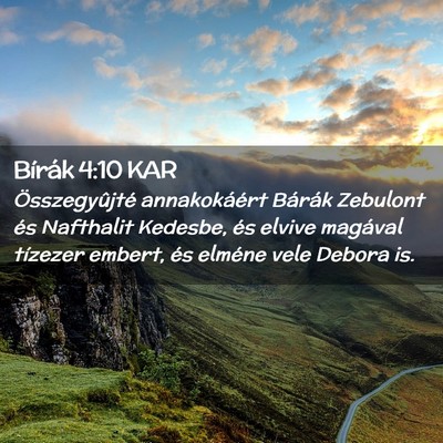 Picture 02 - Bírák 4:10 KAR - Összegyûjté annakokáért Bárák Zebulont és - Bible Verse Picture