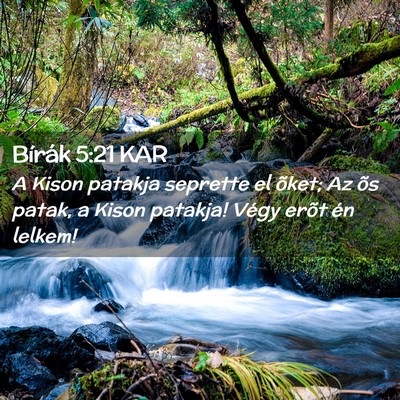 Picture 02 - Bírák 5:21 KAR - A Kison patakja seprette el õket; Az õs patak, - Bible Verse Picture