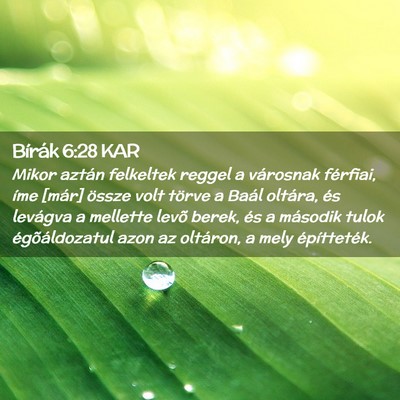 Picture 02 - Bírák 6:28 KAR - Mikor aztán felkeltek reggel a városnak - Bible Verse Picture