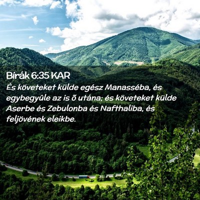 Picture 02 - Bírák 6:35 KAR - És követeket külde egész Manasséba, és - Bible Verse Picture