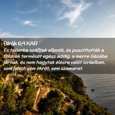 Picture 02 - Bírák 6:4 KAR - És táborba szálltak ellenök, és - Bible Verse Picture